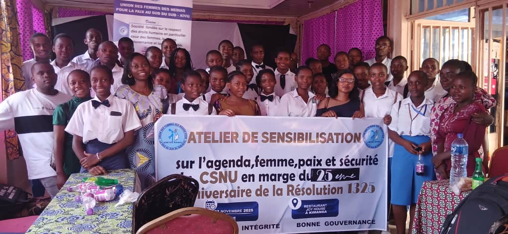 Uvira : 50 élèves sensibilisés aux Résolutions 1325 et 2250 pour devenir acteurs de paix