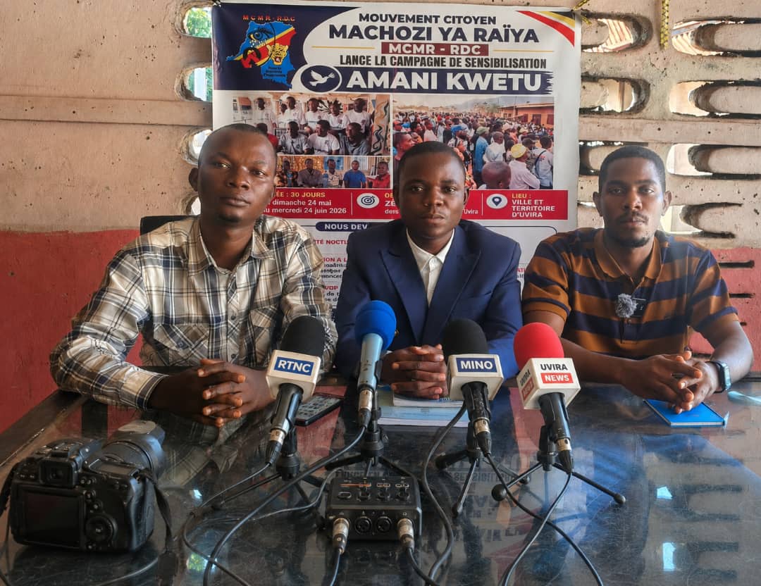 Uvira : le mouvement citoyen Machozi ya Raïya lance la campagne « Amani Kwetu » contre l’insécurité
