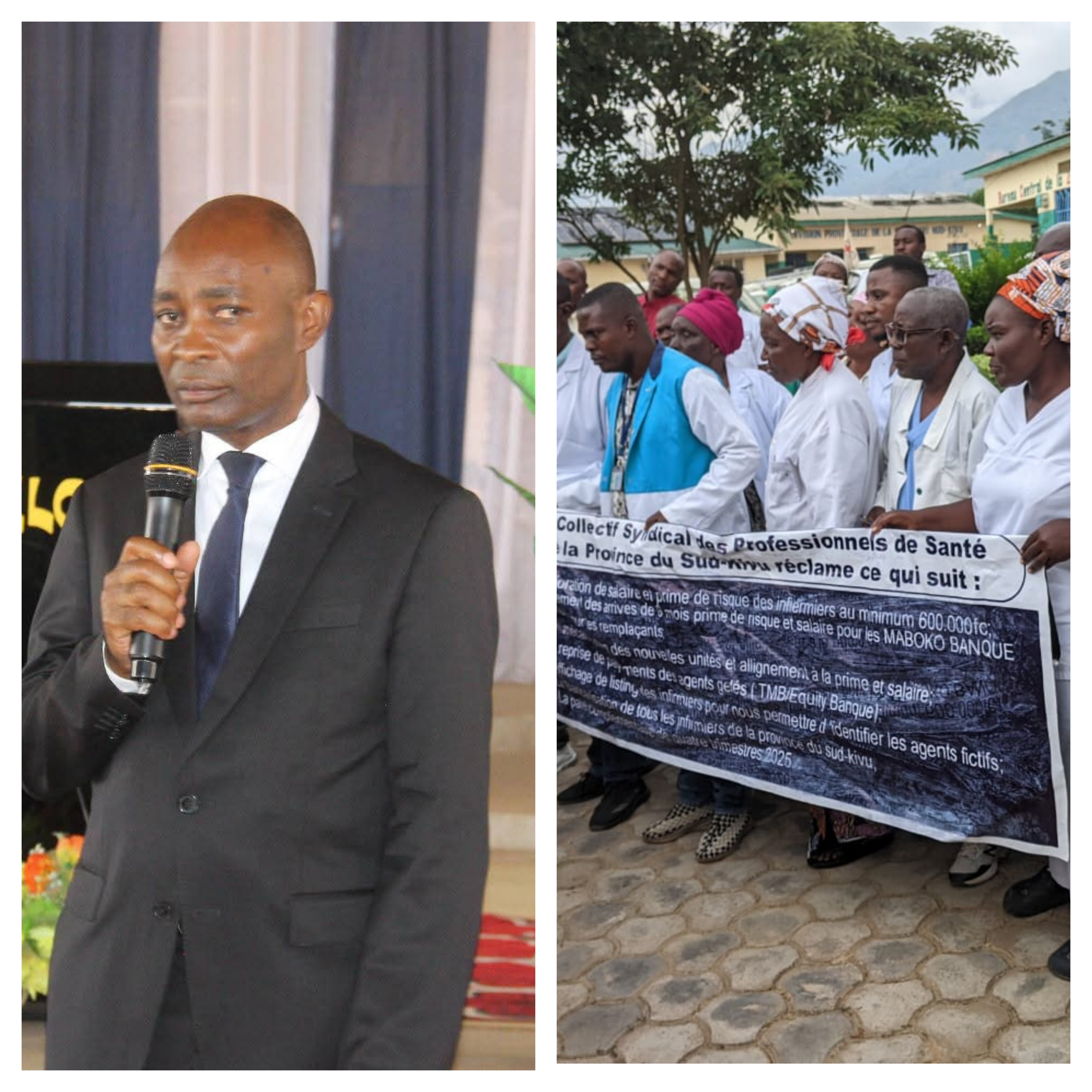 Sud-Kivu : Jean-Jacques Purusi échange avec les infirmiers d’Uvira sur leurs revendications salariales