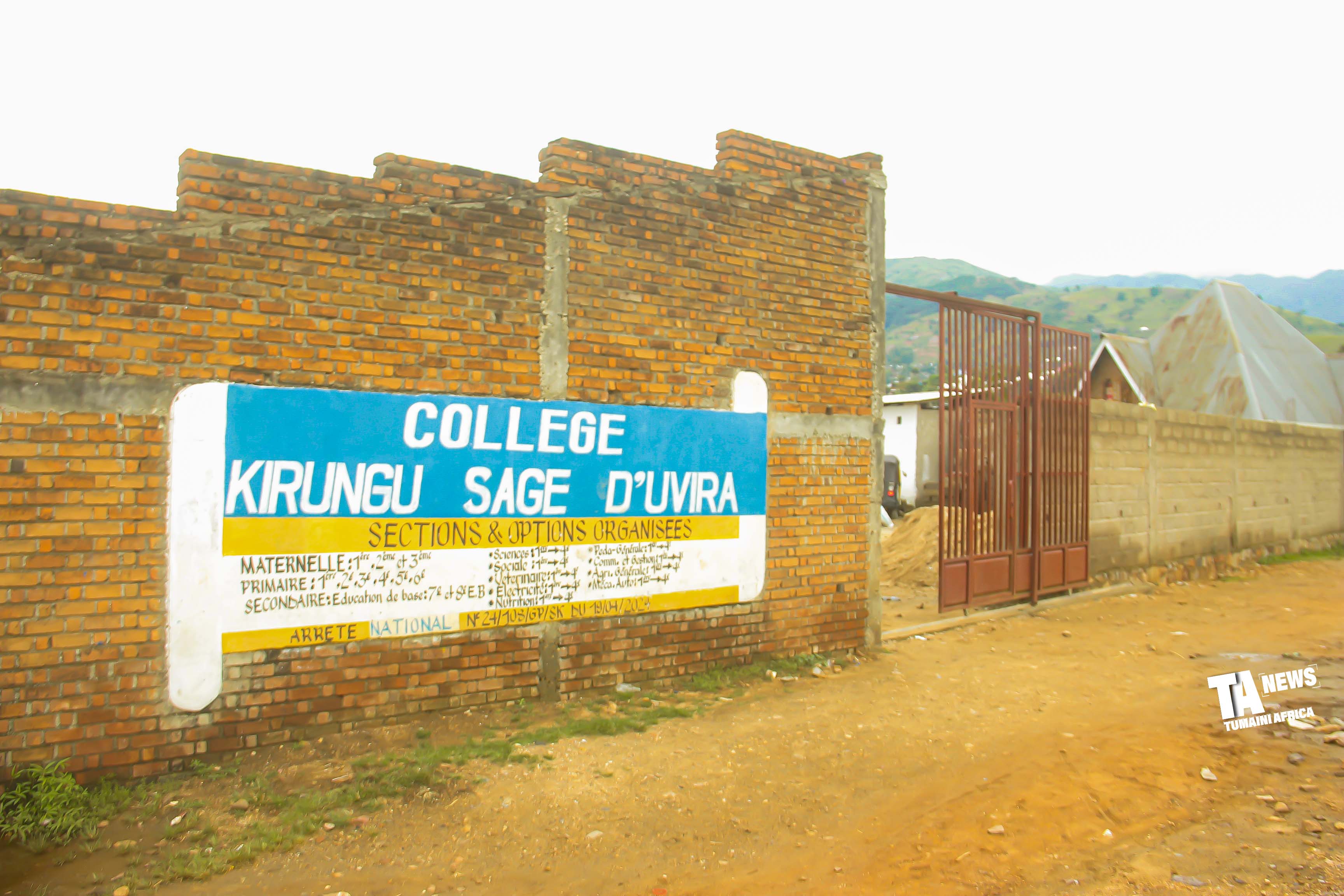 Uvira :  le collège  Kirungu  Sage, un établissement de qualité dédié à la formation des élèves