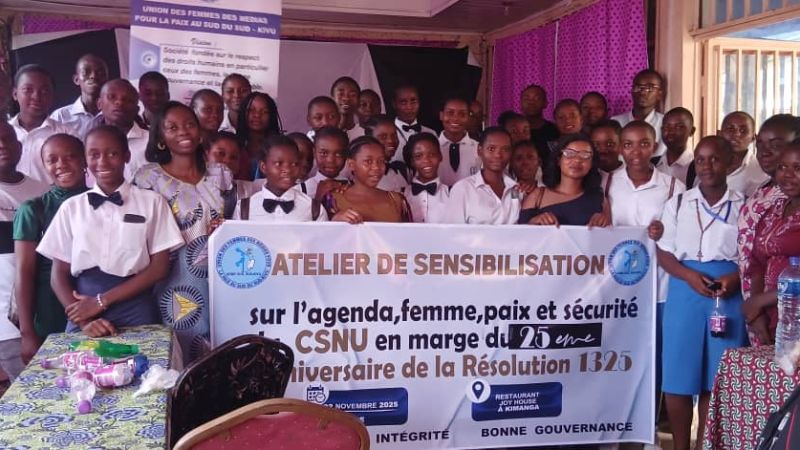 Uvira : 50 élèves sensibilisés aux Résolutions 1325 et 2250 pour devenir acteurs de paix