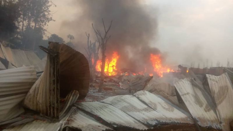 Sud-Kivu : plusieurs familles sans abri après un spectaculaire incendie à Kamituga