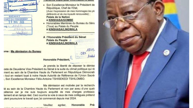 RDC : Modeste Bahati Lukwebo démissionne de son poste de deuxième vice-président du Sénat