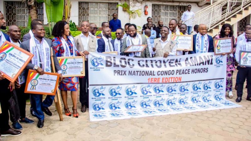 Bukavu : Plus de 20 acteurs de paix honorés par le Bloc Citoyen Amani