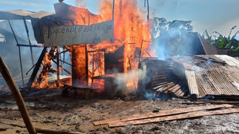 Kamituga : Cinq maisons réduites en cendres dans un incendie au quartier Hexagone