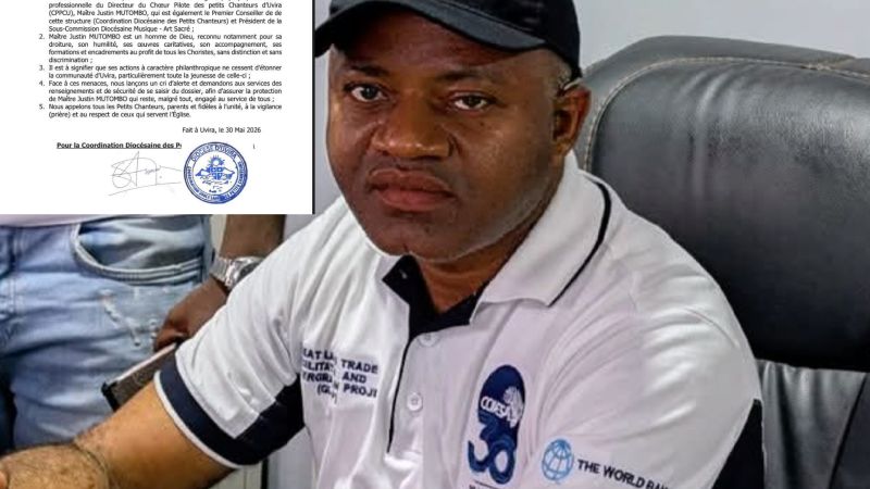 Uvira : la Coordination diocésaine des Petits Chanteurs dénonce des menaces contre Maître Justin Mutombo et appelle à sa protection