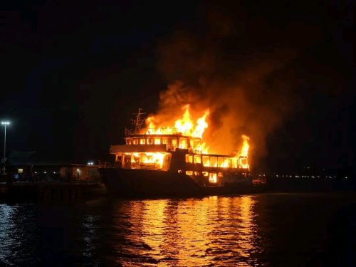 Tanzanie : un bateau prend feu au port de Kigoma.