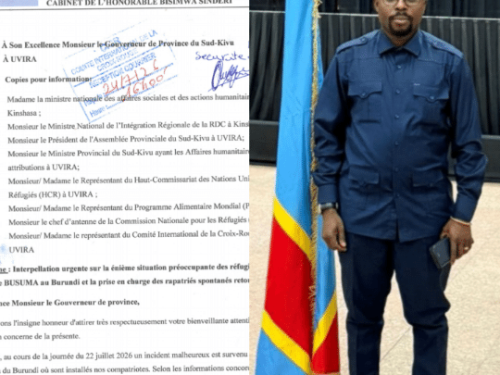 Sud-Kivu : Bisimwa Sindéri plaide pour le rapatriement des réfugiés du Burundi et la prise en charge des rapatriés spontanés